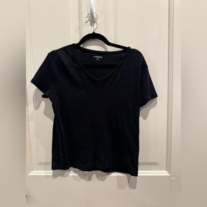 Land’s End black v-neck tee.
